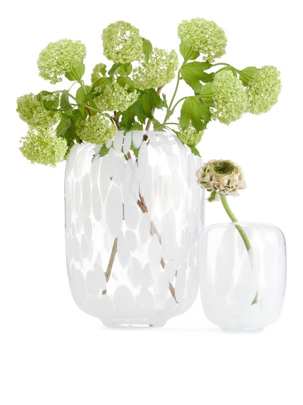 Arket Confetti Vase 26 Cm Clear Glass/white