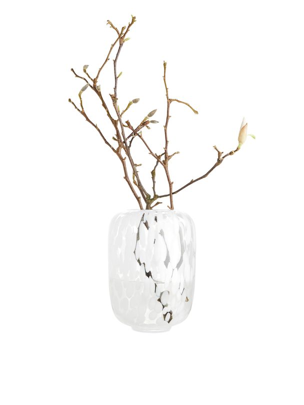 Arket Confetti Vase 26 Cm Clear Glass/white