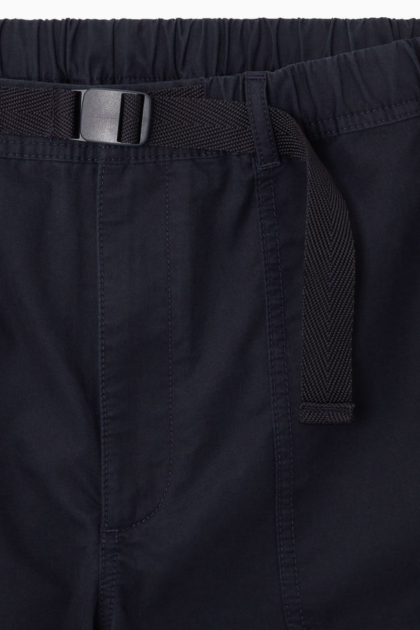 COS Buckled Utility Shorts Navy Blue