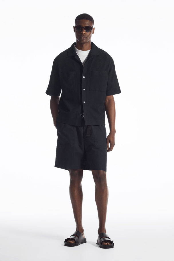 COS Buckled Utility Shorts Navy Blue