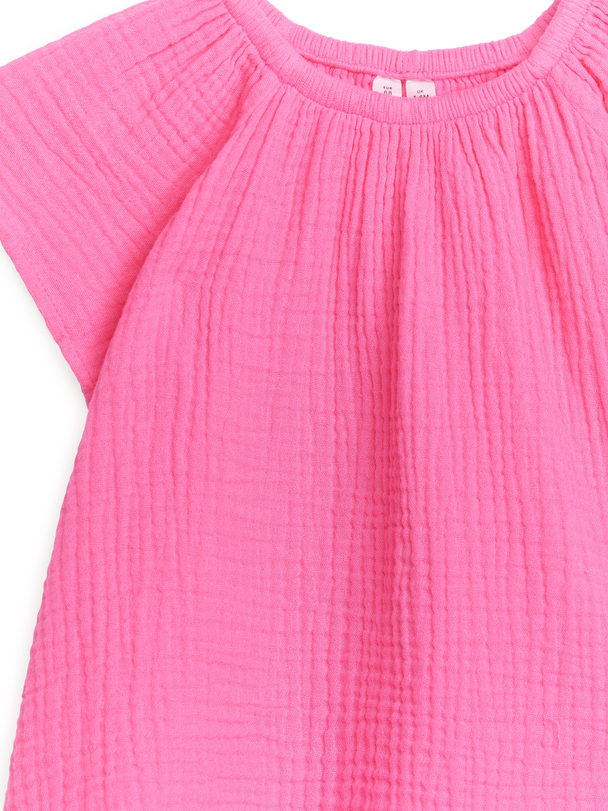 ARKET Short Cheesecloth Dress Pink