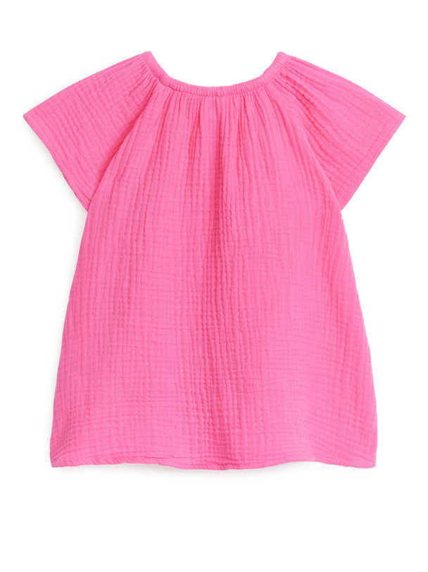ARKET Short Cheesecloth Dress Pink