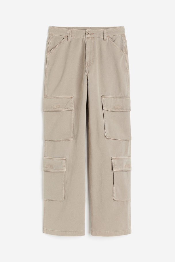 H&M Twill Cargo Trousers Beige