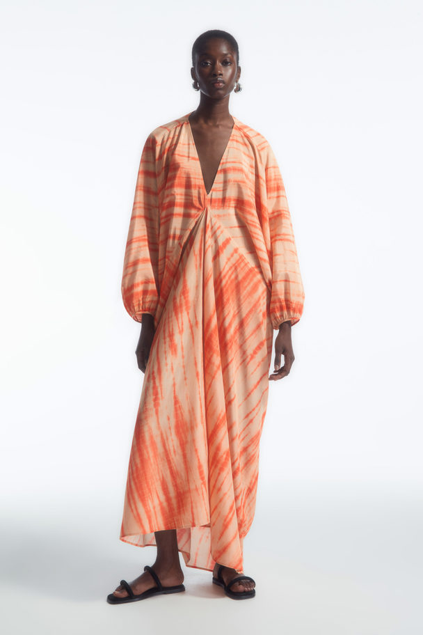 COS KAFTANKLEID AUS SEIDE MIT OVERSIZED-PASSFORM ORANGE