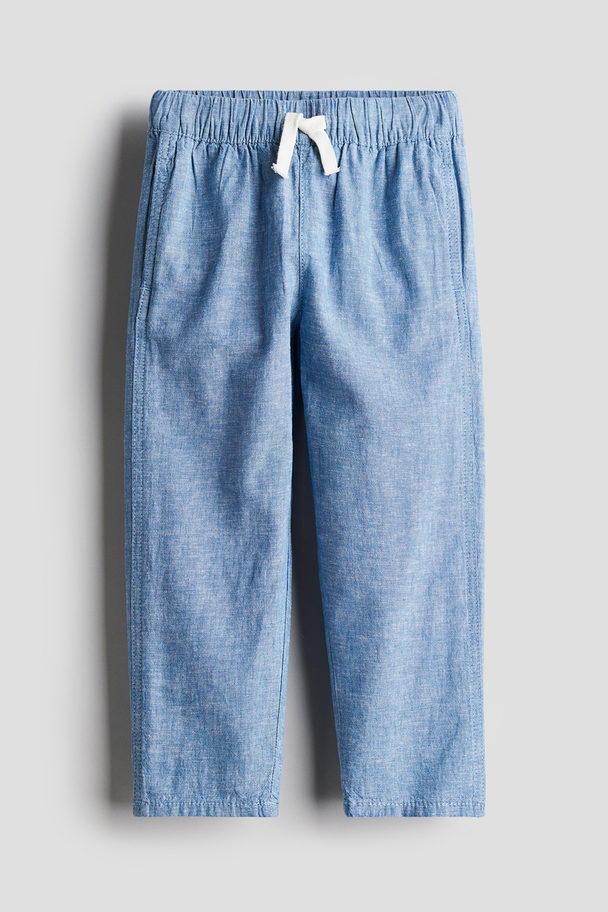 H&M Schlupfhose aus Leinenmix Blau