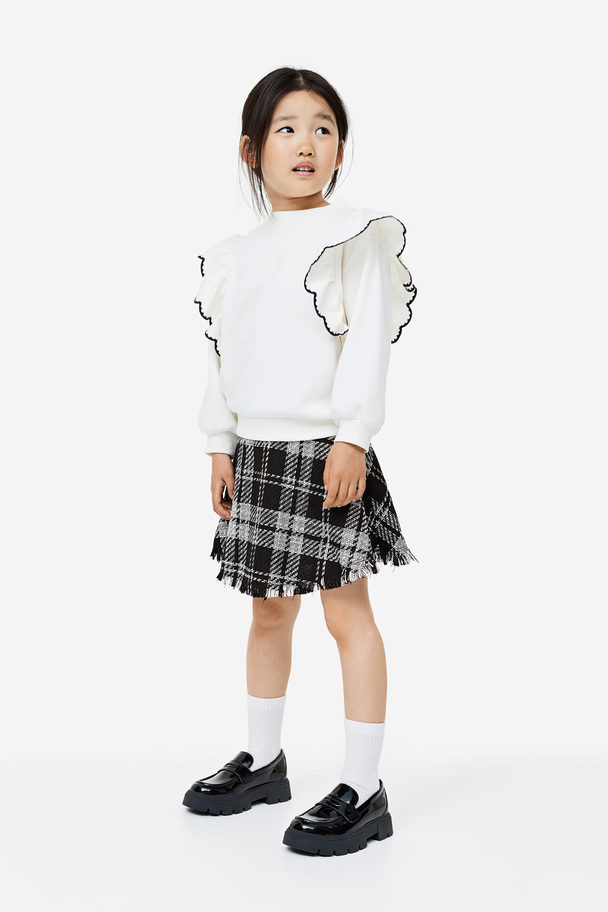 H&M A-line Skirt Black/checked