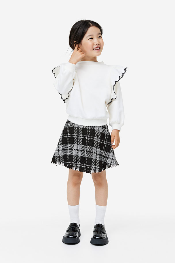 H&M A-line Skirt Black/checked