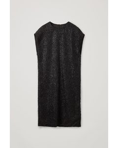Relaxed Feathered Dress Black