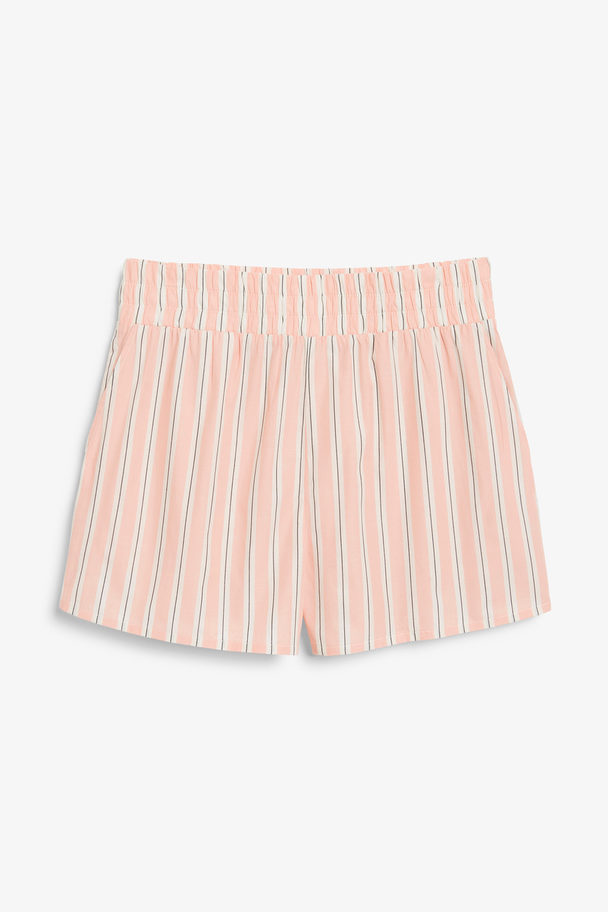 Monki Pink Striped Light Shorts Pink Stripes