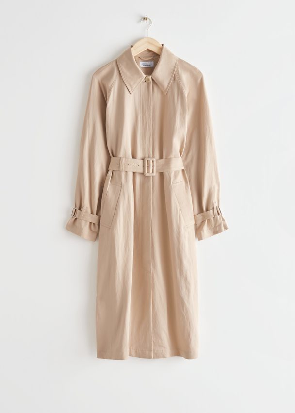 & Other Stories Relaxed Trench Coat Beige