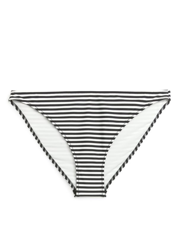 ARKET Bikinihose mit mittlerem Bund Schwarz/Cremeweiß