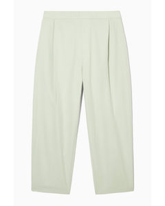 Wide-leg Elasticated Trousers Light Green