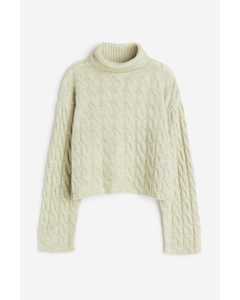 Polo-neck Jumper Light Dusty Green