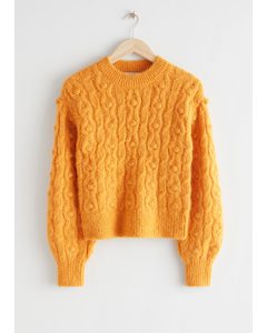 Cable Knit Sweater Yellow