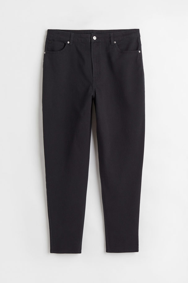 H&M H&m+ Mom Loose Fit Twill Trousers Black