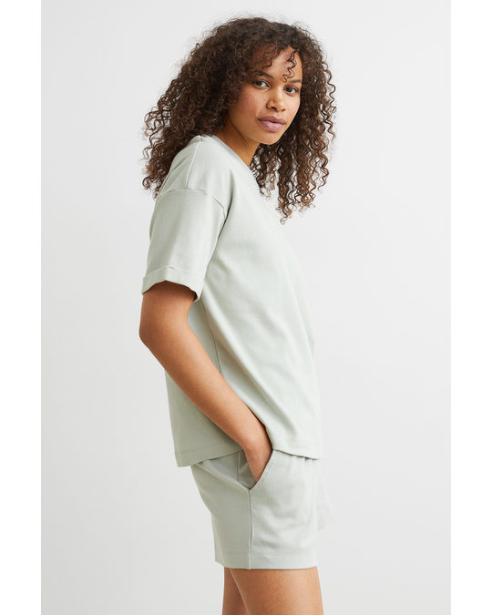 H&M Cotton Jersey Pyjamas Light Green
