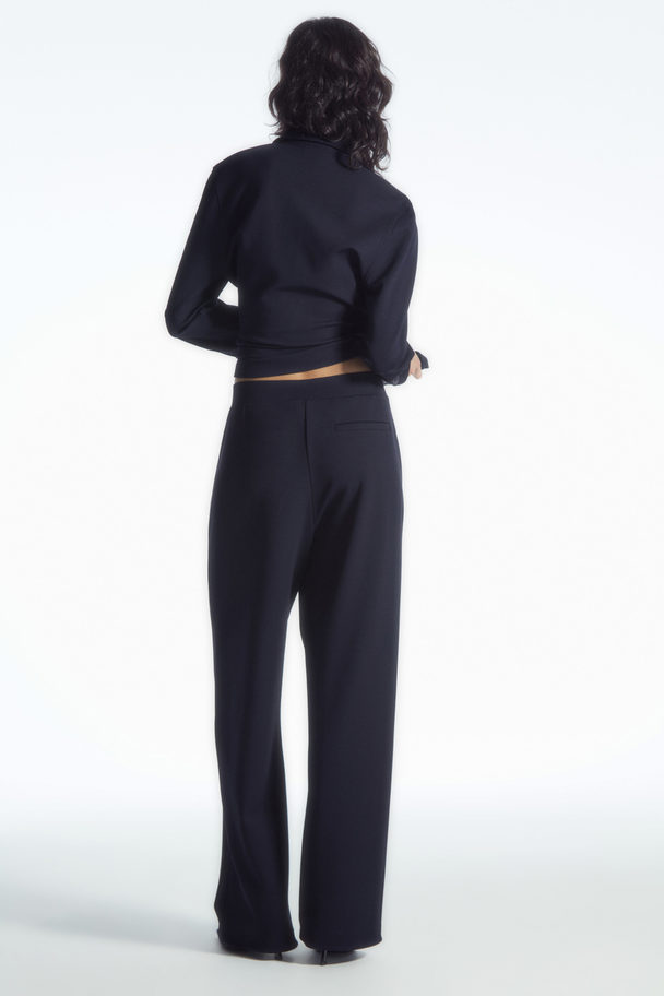 COS Straight-leg Pintucked Joggers Navy