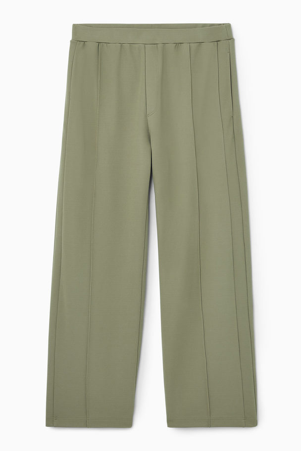 COS Straight-leg Pintucked Joggers Green