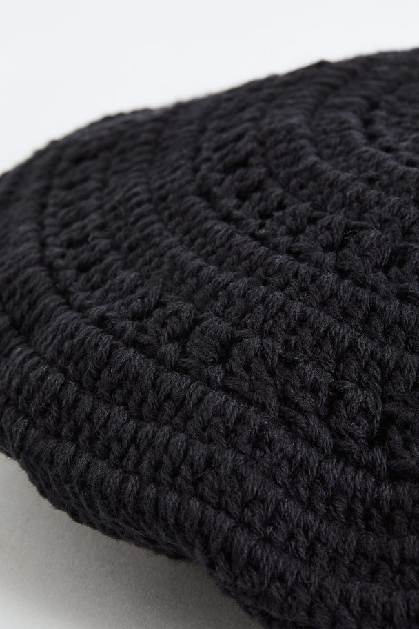 H&M Crochet-look Beret Black