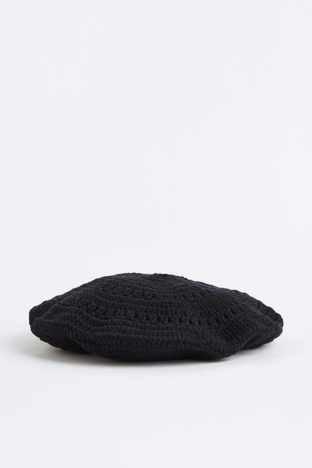 H&M Crochet-look Beret Black