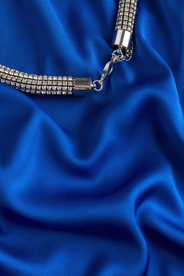 H&M Chain-detail Halterneck Dress Bright Blue