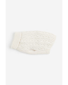 Cable-knit Dog Jumper Light Beige