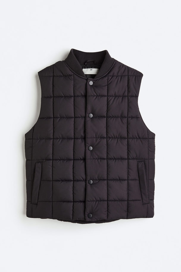 H&M Quiltet Vest Sort