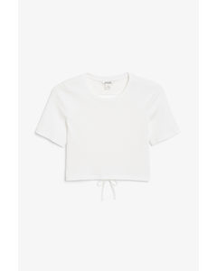 Open-back Cropped Tee White
