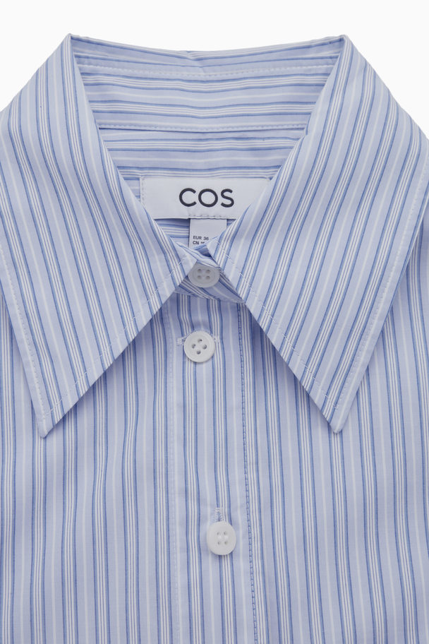COS Oversized Striped Shirt Light Blue / White