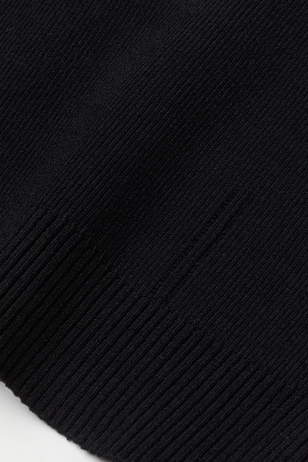 H&M Fine-knit Crop Top Black