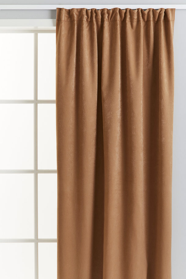 H&M HOME 2-pack Velvet Blackout Curtains Beige