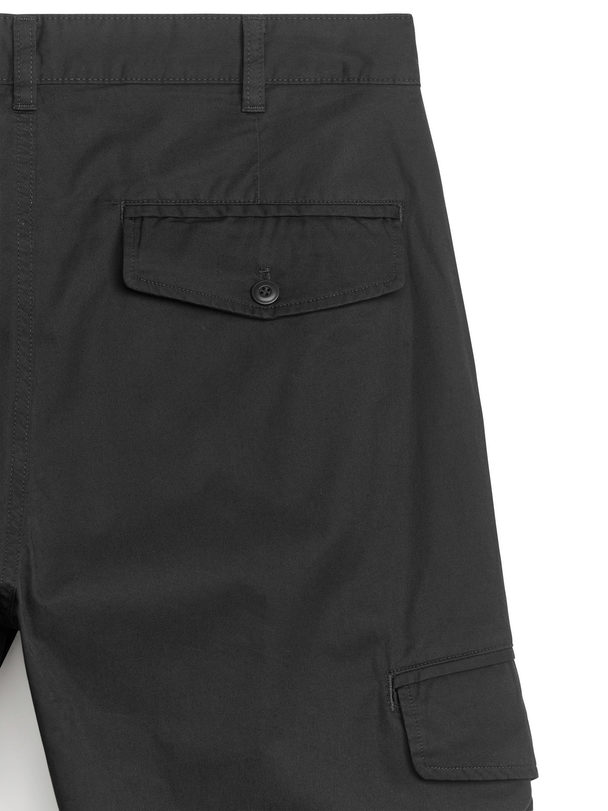 ARKET Cotton Cargo Trousers Black