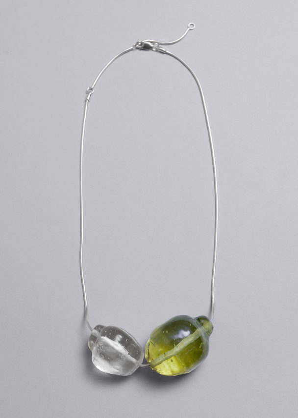 & Other Stories Halskette aus Sterlingsilber mit Glasanhängern Silber
