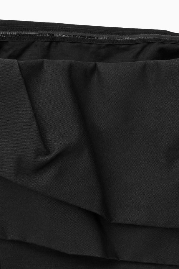 COS Strapless Linen-blend Mini Dress Black