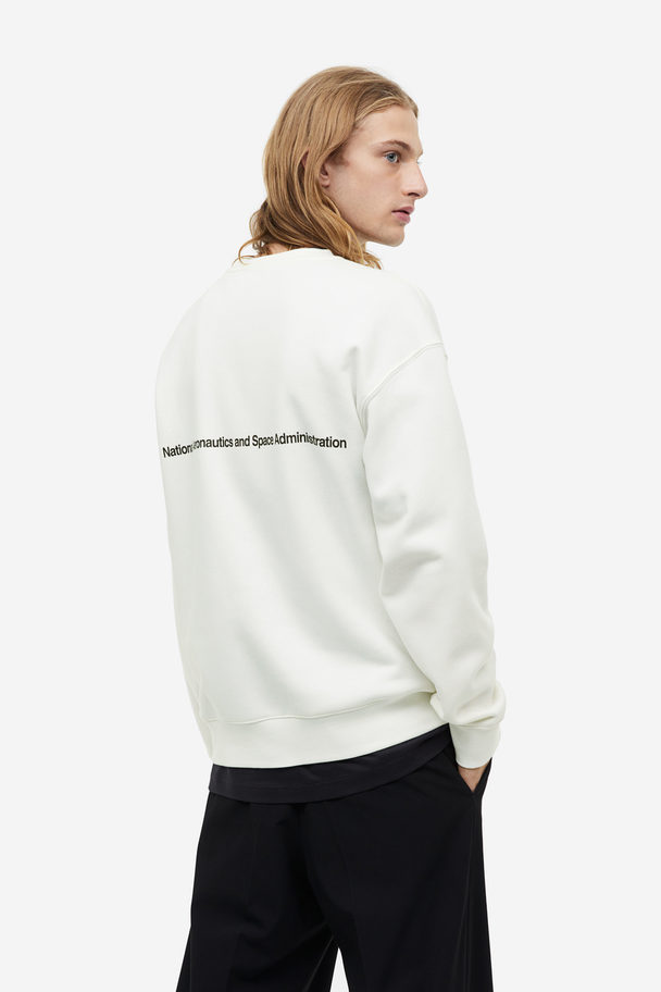 H&M Sweatshirt Relaxed Fit Weiß/NASA