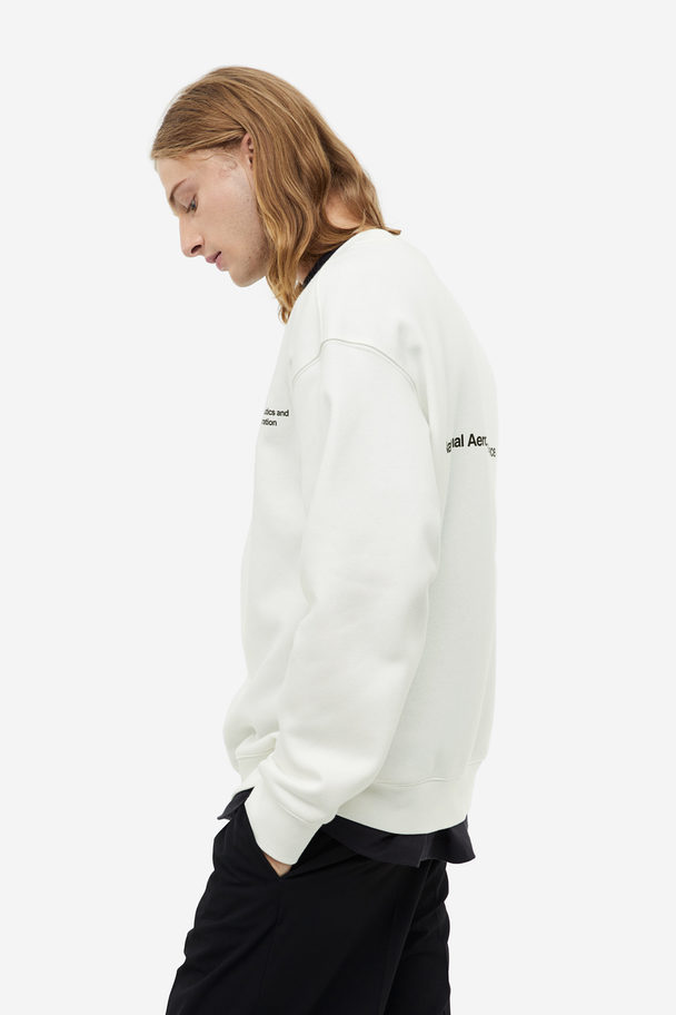 H&M Relaxed Fit Sweatshirt White/nasa