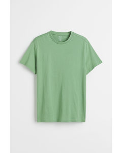 T-Shirt mit Rundausschnitt Regular Fit Grün