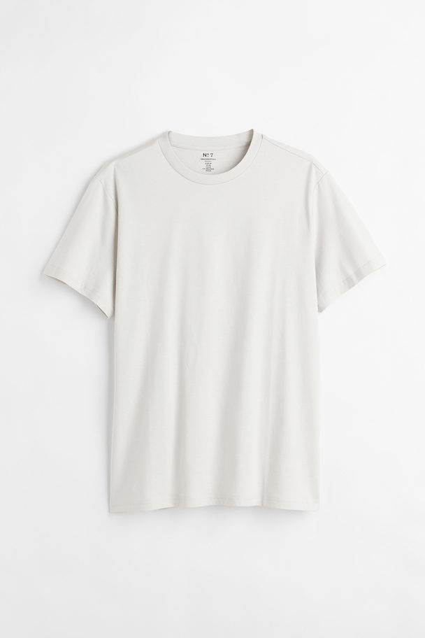 H&M T-shirt Met Ronde Hals - Regular Fit Lichtgrijs