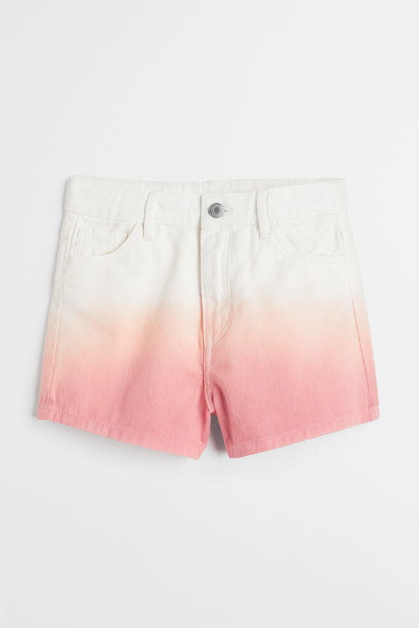 H&M Relaxed High Denim Shorts White/apricot