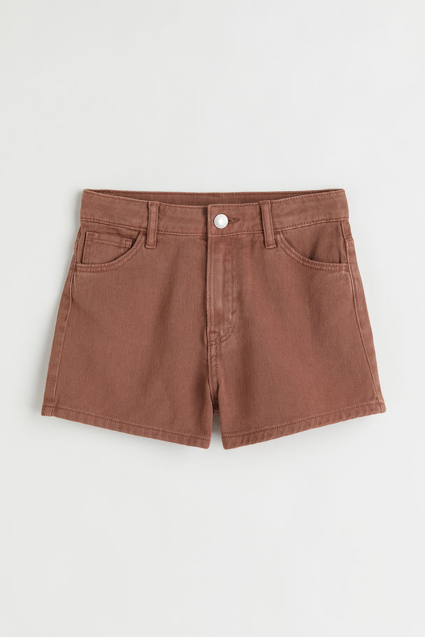 H&M Jeansshorts Relaxed High Braun