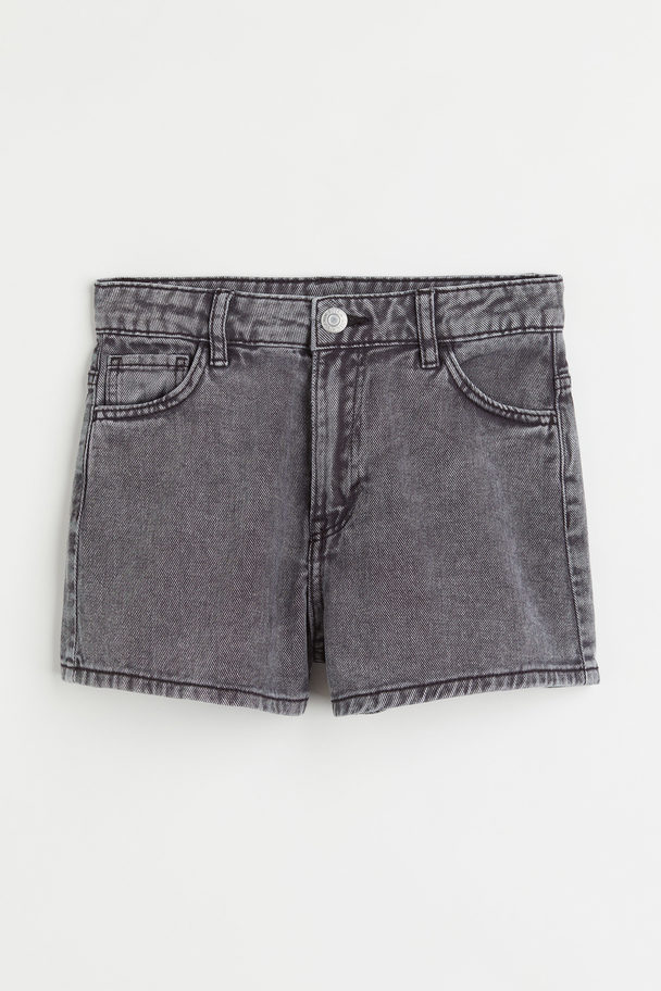 H&M Jeansshorts Relaxed High Dunkelgrau
