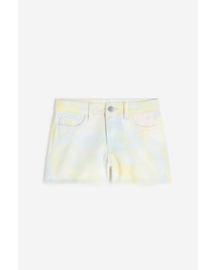 Relaxed Fit High Shorts Light Yellow/light Blue