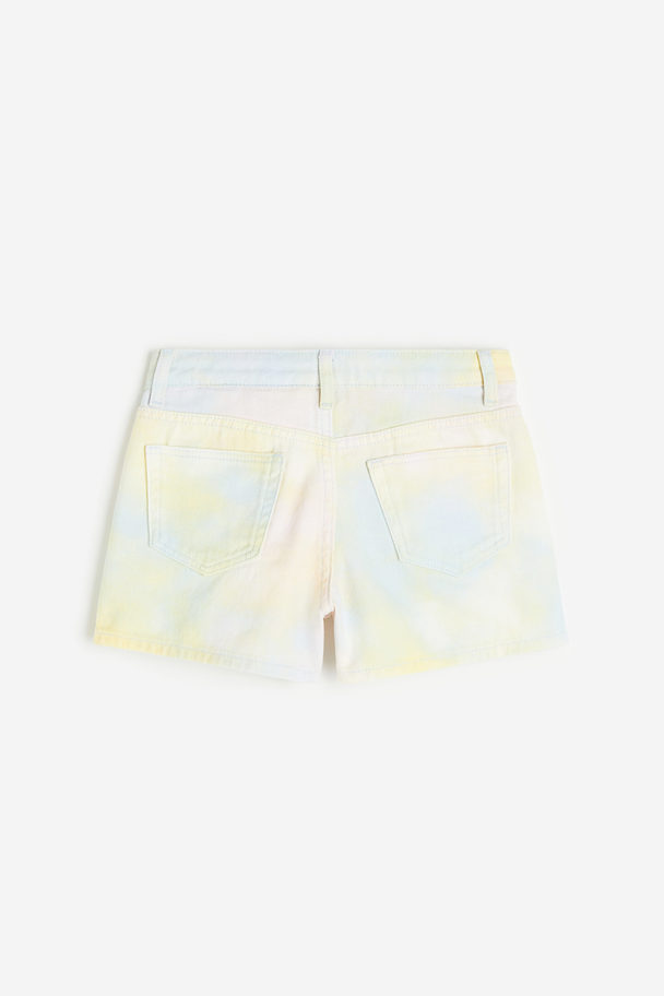 H&M Relaxed Fit High Shorts Hellgelb/Hellblau
