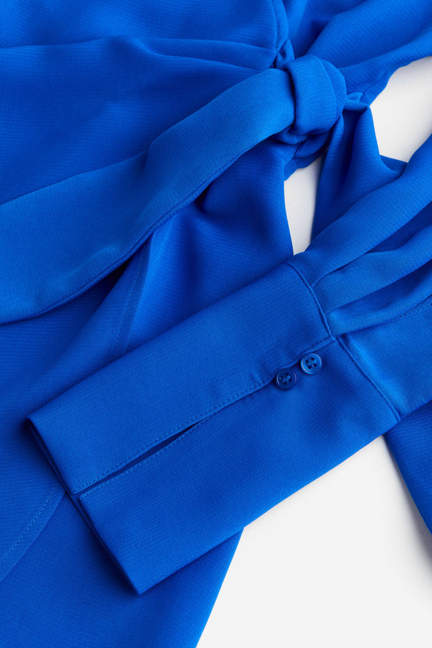 H&M Crêpe Wrap Dress Bright Blue