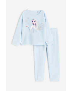 Pyjama aus Fleece Hellblau/Eiskönigin