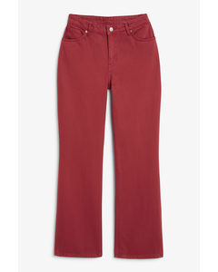 Rode Nea Hoge Taille Bootcut Jeans Rood
