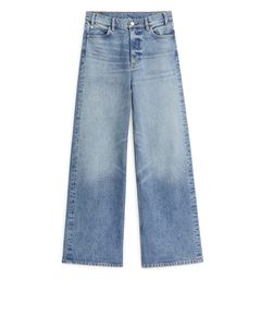 Maple Højtaljede Wide Jeans Med Stretch Forvasket Blå