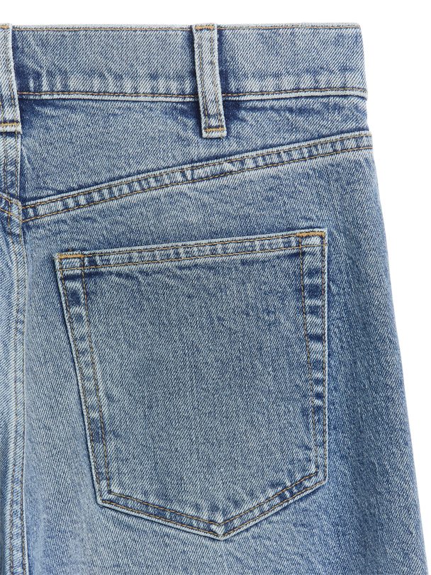 ARKET Maple Højtaljede Wide Jeans Med Stretch Forvasket Blå