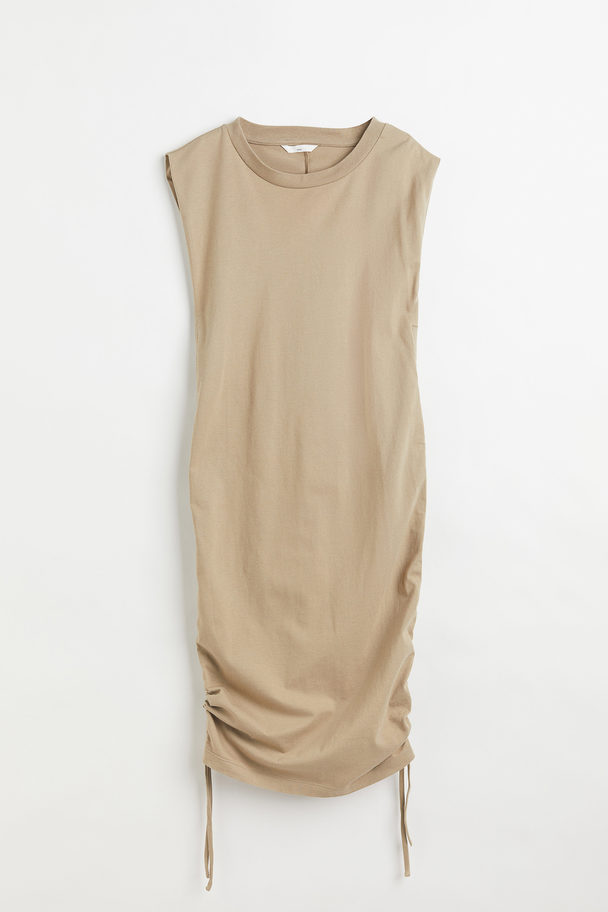 H&M MAMA Kleid mit Tunnelzug Beige