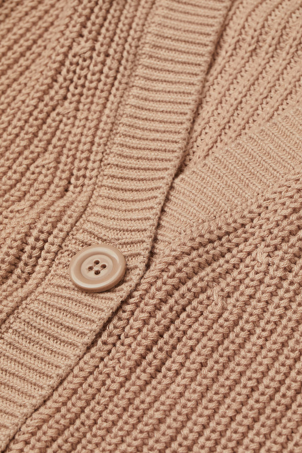 H&M Rib-knit Cardigan Beige